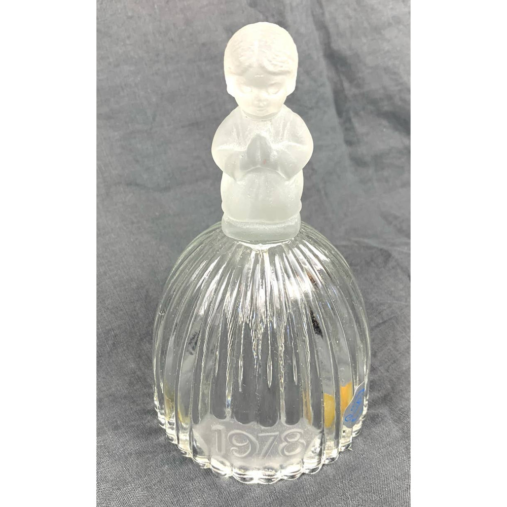 VTG Goebel Clear German Crystal Glass Bell 1978 Praying Choir Child Christmas - Picture 1 of 11